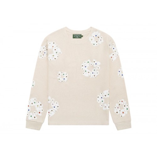 Denim Tears Rhinestone Cotton Wreath Thermal Oatmeal