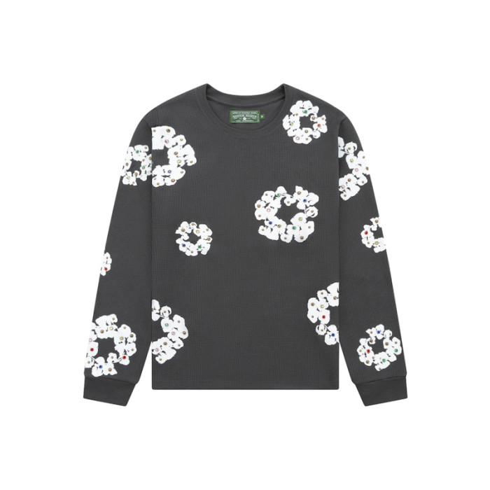 Denim Tears Rhinestone Cotton Wreath Thermal Vintage Black