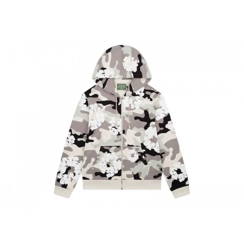 Denim Tears The Cotton Wreath Zip Sweatshirt White Camo