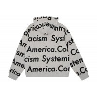 Denim Tears x Arthur Jafa Systemic Racism Controls America Zip Up Hoodie Heather Grey