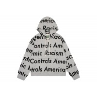 Denim Tears x Arthur Jafa Systemic Racism Controls America Zip Up Hoodie Heather Grey