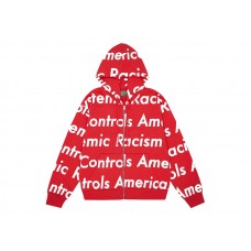 Denim Tears x Arthur Jafa Systemic Racism Controls America Zip Up Hoodie Red