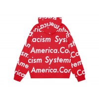 Denim Tears x Arthur Jafa Systemic Racism Controls America Zip Up Hoodie Red