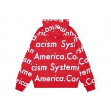 Denim Tears x Arthur Jafa Systemic Racism Controls America Zip Up Hoodie Red