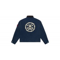 Denim Tears x Stussy Never Renege Canvas Work Jacket Navy/Black
