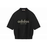 Fear of God Athletics Heavy Jersey 3/4 Mock Tee Black