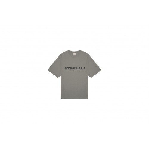 Оригинальный шмот Fear of God Essentials 3D Silicon Applique Boxy T-Shirt Gray Flannel/Charcoal