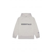 Fear of God Essentials 3D Silicon Applique Pullover Hoodie Heather Oatmeal