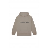 Fear of God Essentials Pullover Hoodie Applique Logo Taupe