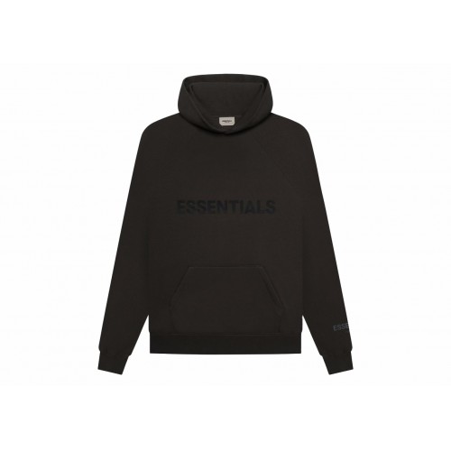 Оригинальный шмот Fear of God Essentials 3D Silicon Applique Pullover Hoodie Weathered Black