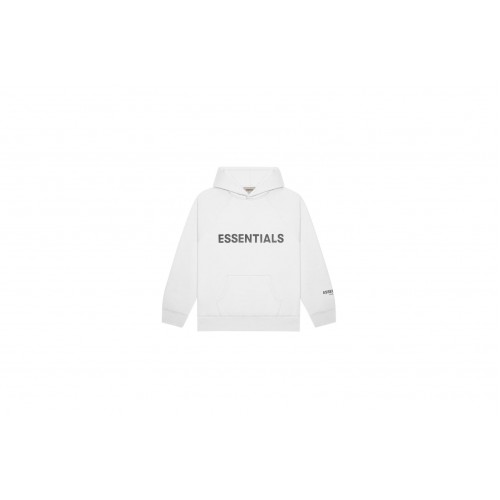 Оригинальный шмот Fear of God Essentials 3D Silicon Applique Pullover Hoodie White