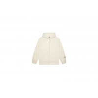 Fear of God Essentials 3D Silicon Applique Full Zip Up Hoodie Buttercream