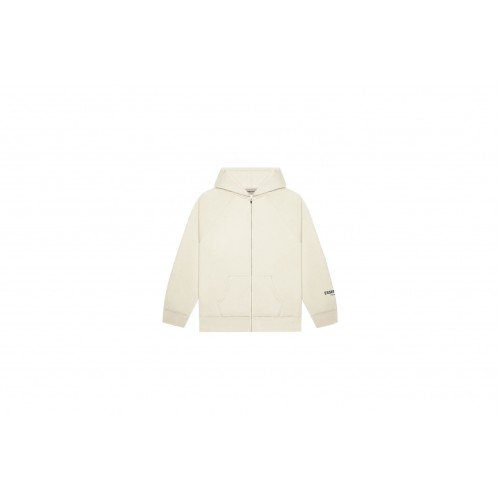 Оригинальный шмот Fear of God Essentials 3D Silicon Applique Full Zip Up Hoodie Buttercream