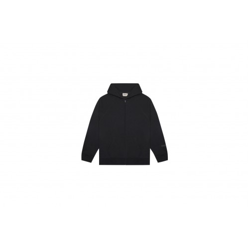 Оригинальный шмот Fear of God Essentials 3D Silicon Applique Full Zip Up Hoodie Dark Slate/Stretch Limo/Black