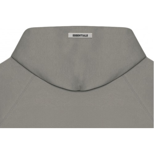 Оригинальный шмот Fear of God Essentials 3D Silicon Applique Full Zip Up Hoodie Gray Flannel/Charcoal