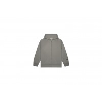 Fear of God Essentials 3D Silicon Applique Full Zip Up Hoodie Gray Flannel/Charcoal
