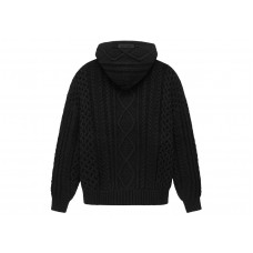 Fear of God Essentials Cable Knit Hoodie Black