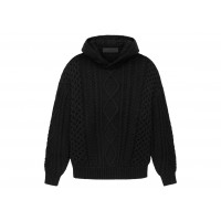 Fear of God Essentials Cable Knit Hoodie Black