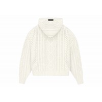 Fear of God Essentials Cable Knit Hoodie Cloud Dancer