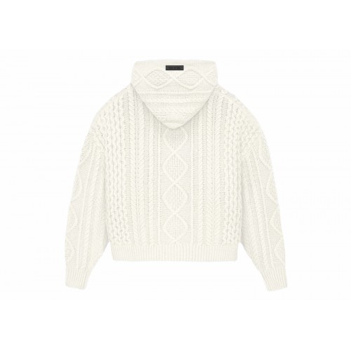 Оригинальный шмот Fear of God Essentials Cable Knit Hoodie Cloud Dancer