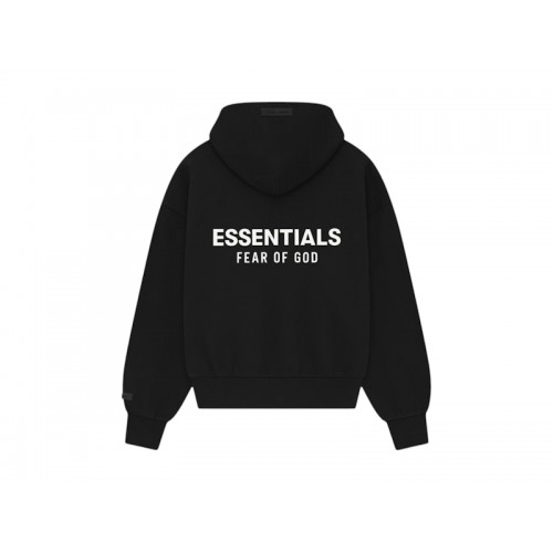 Fear of God Essentials Classic Full Zip-Up Hoodie Jet Black