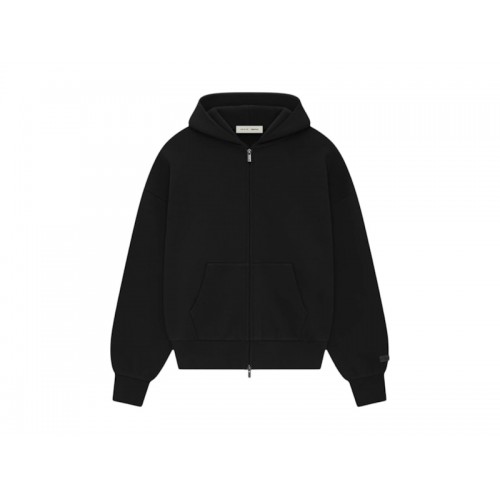 Fear of God Essentials Classic Full Zip-Up Hoodie Jet Black