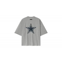 Fear of God Essentials Cowboys 90s 3/4 Sleeve Football Tee Concrete Heather