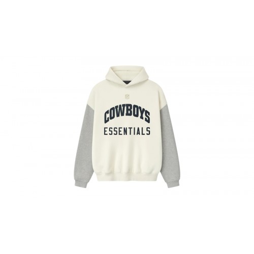 Fear of God Essentials Cowboys Sport Hoodie Cream/Concrete Heather