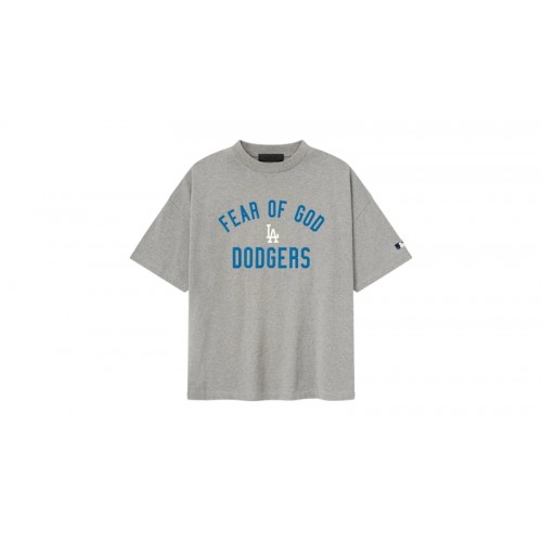 Fear of God Essentials Dodgers 90's Tee Concrete Heather