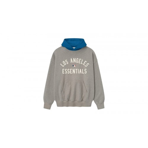 Fear of God Essentials Dodgers Sport Hoodie Concrete Heather/Blue Sapphire