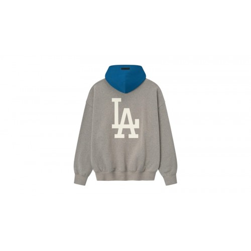 Fear of God Essentials Dodgers Sport Hoodie Concrete Heather/Blue Sapphire