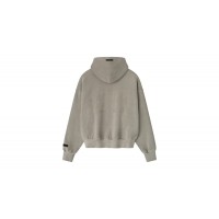 Fear of God Essentials Embroidered Classic Full Zip Hoodie Smoke Grey