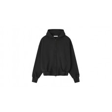 Fear of God Essentials Embroidered Classic Full Zip Hoodie Vintage Black
