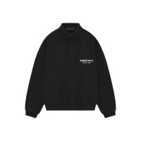 Fear of God Essentials Fleece Polo (FW24) Black