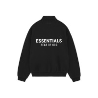 Fear of God Essentials Fleece Polo (FW24) Black