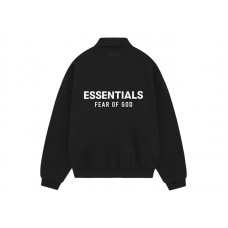 Fear of God Essentials Fleece Polo (FW24) Black