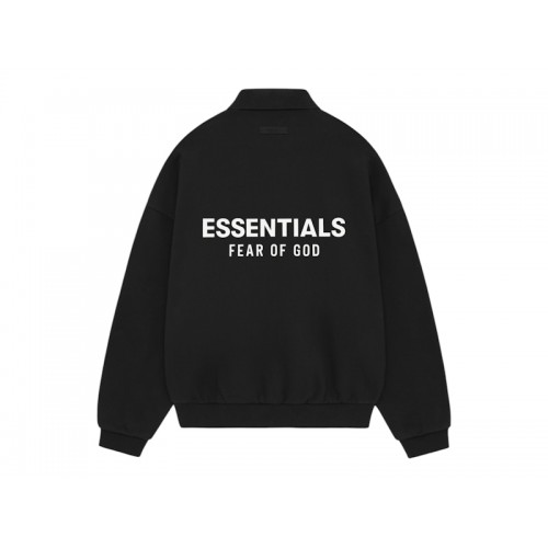 Fear of God Essentials Fleece Polo (FW24) Black