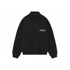 Fear of God Essentials Fleece Polo (FW24) Black