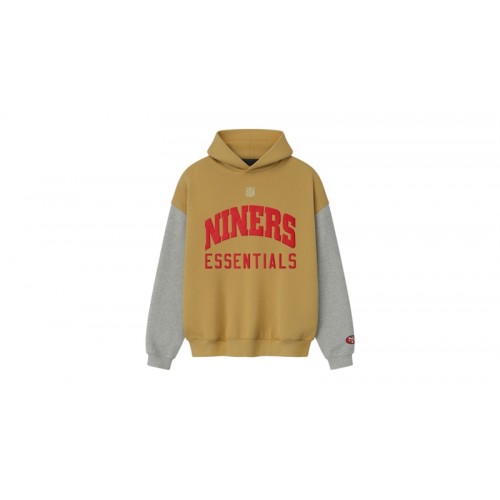 Fear of God Essentials Forty Niners Sport Hoodie Prairie Sand/Concrete Heather