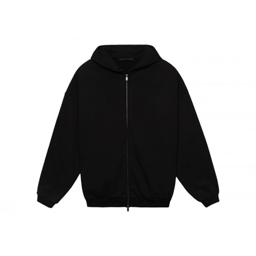 Fear of God Essentials Heavy Fleece Full Zip Hoodie Black