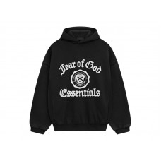 Fear of God Essentials Heavy Fleece Vintage Shrunken Hoodie Black