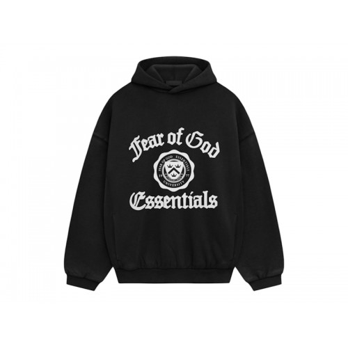 Fear of God Essentials Heavy Fleece Vintage Shrunken Hoodie Black