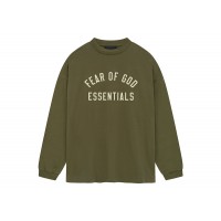 Fear of God Essentials Jersey Long Sleeve Tee Military