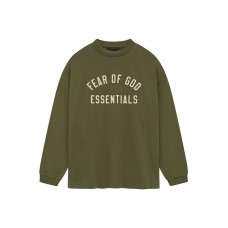 Fear of God Essentials Jersey Long Sleeve Tee Military