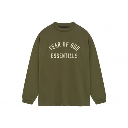 Fear of God Essentials Jersey Long Sleeve Tee Military