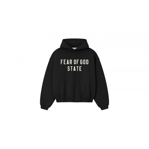 Fear of God Essentials Kids 90s Fleece Hoodie Jet Black