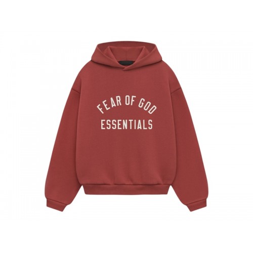 Fear of God Essentials Kids Fleece Hoodie Crimson