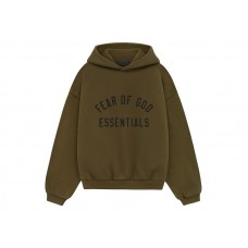Fear of God Essentials Kids Fleece Hoodie Olive