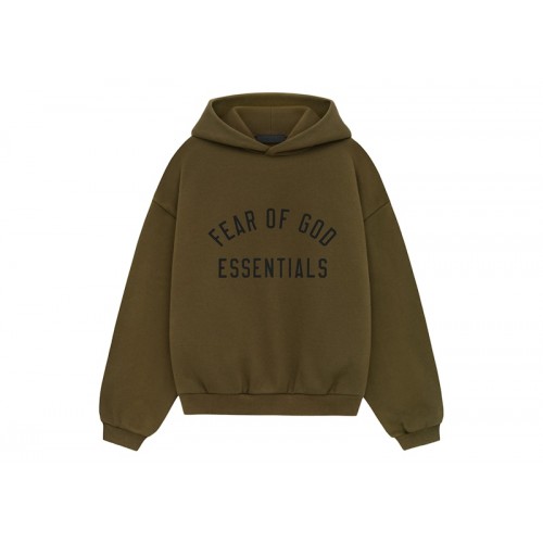 Fear of God Essentials Kids Fleece Hoodie Olive