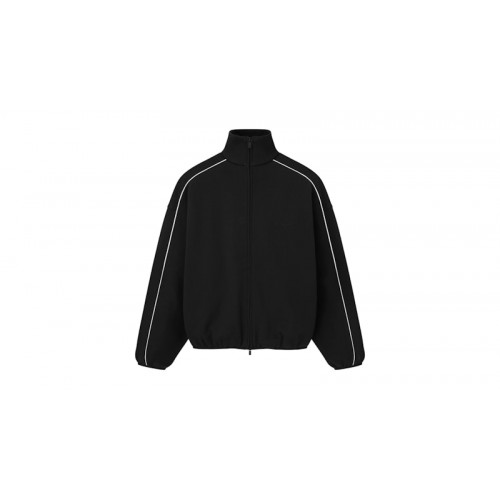 Fear of God Essentials Modern Piping Track Jacket Jet Black/Cloud White